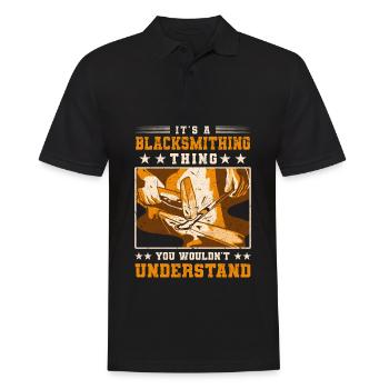 Schmied - Männer Poloshirt - Schwarz - Vorne - Kai (181cm)