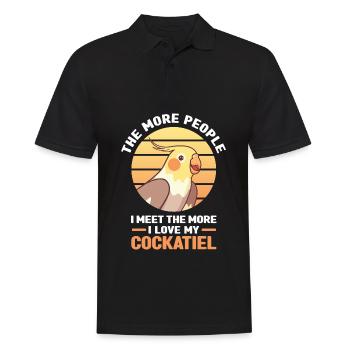 Cockatiel Cadeaux | Animaux de compagnie Oiseaux Animaux - Polo Homme - noir - Devant - Kai (181cm)