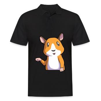 Meerschweinchen Liebhaber - Männer Poloshirt - Schwarz - Vorne - Kai (181cm)