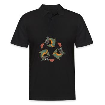 Année du Dragon 2024 - Polo Homme - noir - Devant - Kai (181cm)