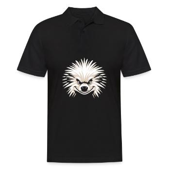 Stachelschwein - Männer Poloshirt - Schwarz - Vorne - Kai (181cm)