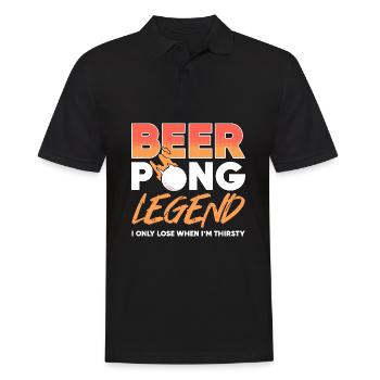 Beerpong Beer Pong Beer Pong Legend - Men's Polo Shirt - black - Front - Kai (181cm)