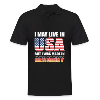 Amerikanisch Deutsch - Männer Poloshirt - Schwarz - Vorne - Kai (181cm)