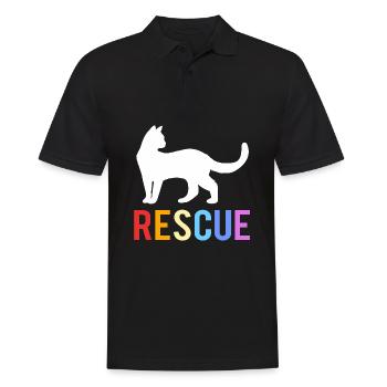 Katzenrettung Tierrechte Tierrettung Tierheim - Männer Poloshirt - Schwarz - Vorne - Kai (181cm)