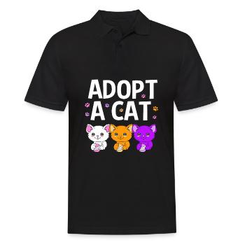 Katzenrettung Tierrechte Tierrettung Tierheim - Männer Poloshirt - Schwarz - Vorne - Kai (181cm)