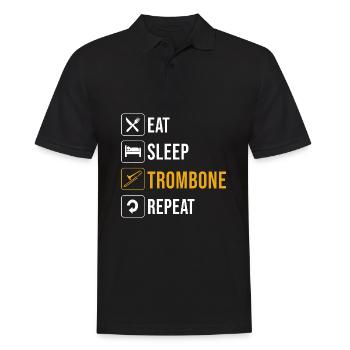 Posaune - Männer Poloshirt - Schwarz - Vorne - Kai (181cm)