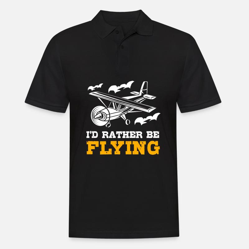 Pilot Flugzeug - Männer Poloshirt - Schwarz