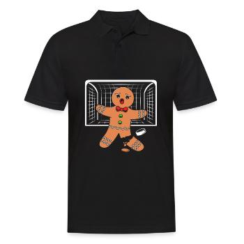 Gingerbread Man Gingerbread Heart Gingerbread Snacking - Men's Polo Shirt - black - Front - Kai (181cm)