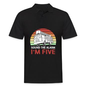 Fire Truck Children's Birthday Party - Men's Polo Shirt - black - Front - Kai (181cm)