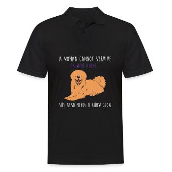 Chow Chow Hund - Männer Poloshirt - Schwarz - Vorne - Kai (181cm)