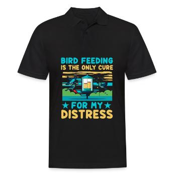 Bird feeding is the only cure for my distress - Men's Polo Shirt - black - Front - Kai (181cm)