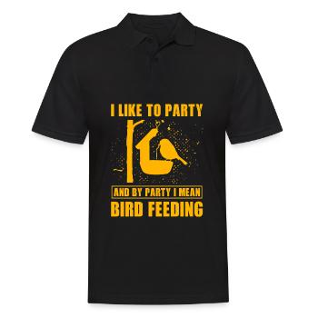Ich feiere gerne und mit Party meine ich Vogelfütterung - Männer Poloshirt - Schwarz - Vorne - Kai (181cm)