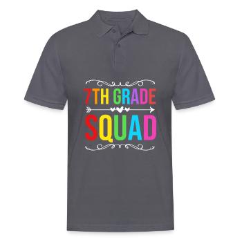 7. Klasse - Männer Poloshirt - Anthrazit - Vorne - Nico (186cm)