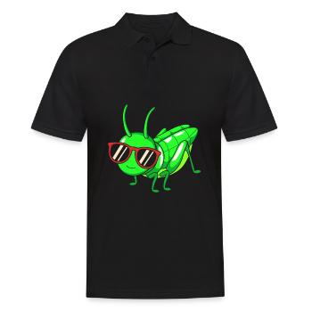 Grashüpfer Heuschrecke - Männer Poloshirt - Schwarz - Vorne - Kai (181cm)