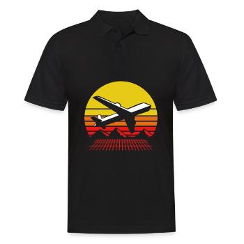 Pilot Airplane - Men's Polo Shirt - black - Front - Kai (181cm)
