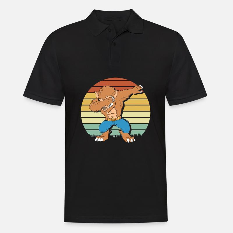 Werwolf - Männer Poloshirt - Schwarz