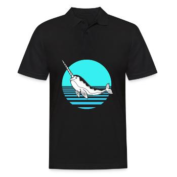 Narwal - Männer Poloshirt - Schwarz - Vorne - Kai (181cm)