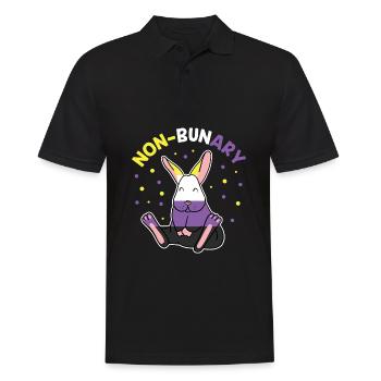 Nicht-Bunary Non Binary Genderqueer Pride Flagge - Männer Poloshirt - Schwarz - Vorne - Kai (181cm)