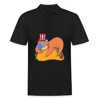 Sloth Laziness Lazy Morning Grouch Taco - Men's Polo Shirt - black - Front - Kai (181cm)