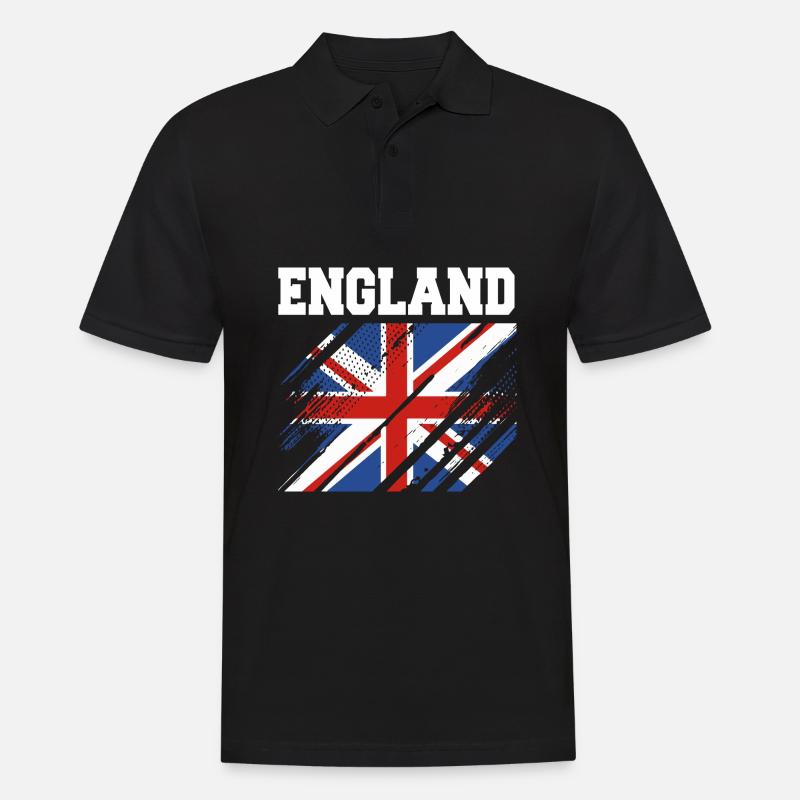 England Englisch - Männer Poloshirt - Schwarz