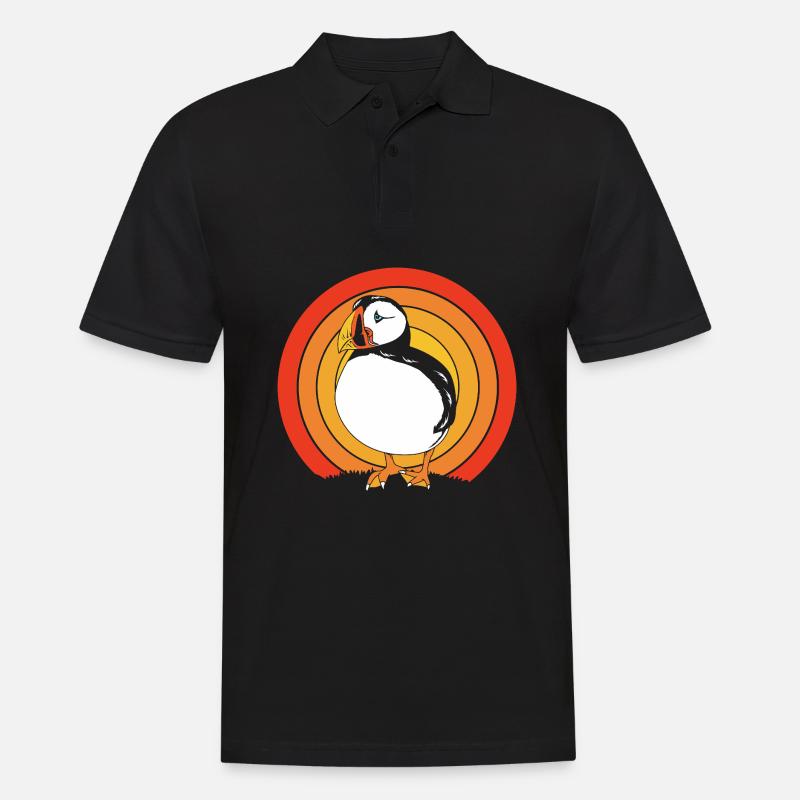 Papageientaucher Puffin - Männer Poloshirt - Schwarz