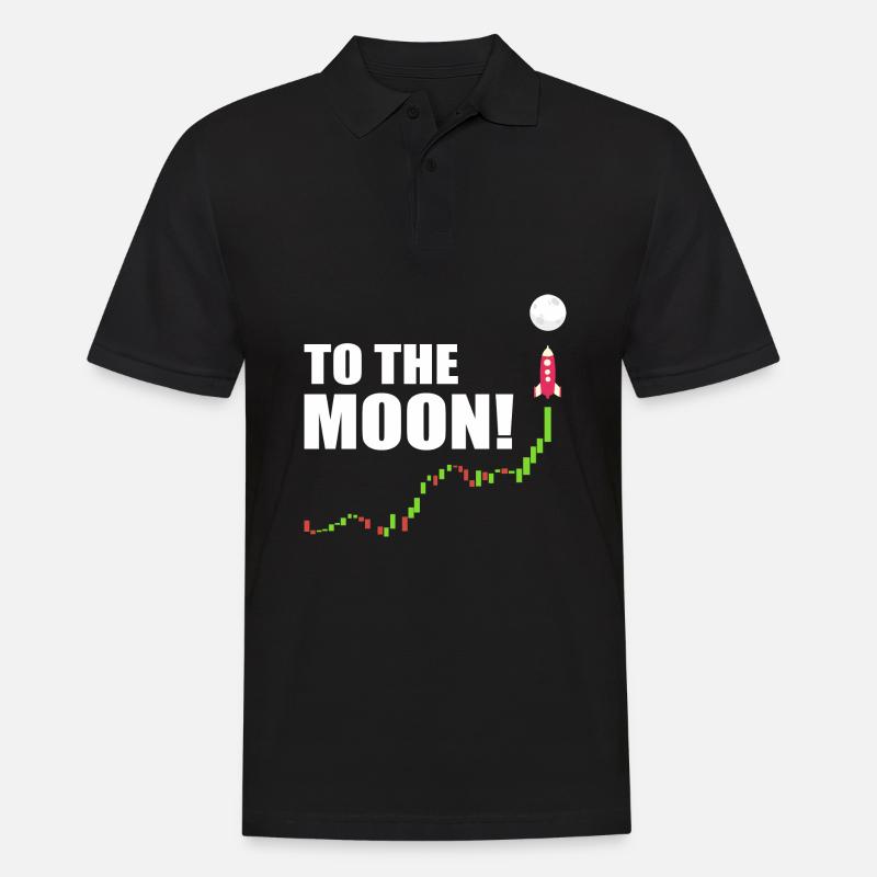 Bitcoin To The Moon - Männer Poloshirt - Schwarz