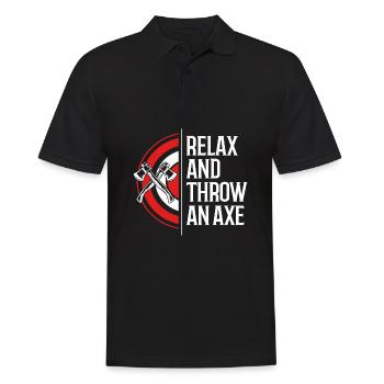 Axt Werfen - Männer Poloshirt - Schwarz - Vorne - Kai (181cm)