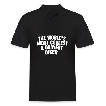 World's most coolest and okayest biker - Men's Polo Shirt - black - Front - Kai (181cm)