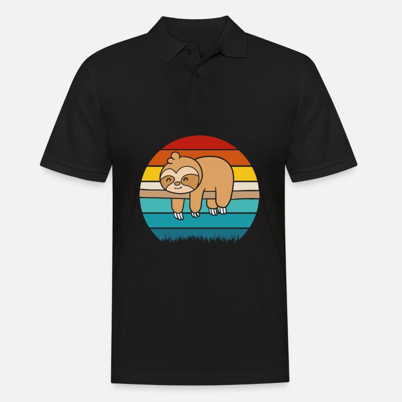 Faultier - Männer Poloshirt - Schwarz