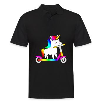 Scooter Roller - Männer Poloshirt - Schwarz - Vorne - Kai (181cm)