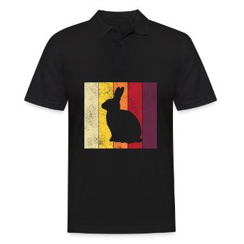 Rabbit Retro Rabbit Easter Gift - Men's Polo Shirt - black - Front - Kai (181cm)