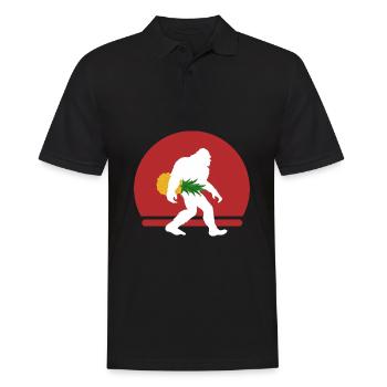 Ananas Bigfoot Big Foot - Männer Poloshirt - Schwarz - Vorne - Kai (181cm)
