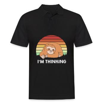 Faultier Faulheit Faulenzer Morgenmuffel - Männer Poloshirt - Schwarz - Vorne - Kai (181cm)