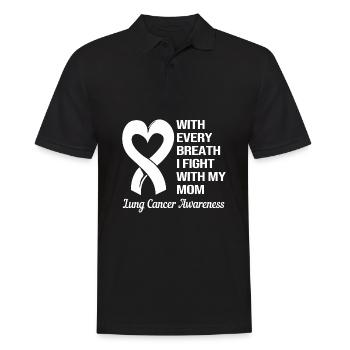 Lung Cancer Survivor Lung - Men's Polo Shirt - black - Front - Kai (181cm)