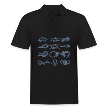 Segelknoten - Palstek Schotstek Narrenknoten - Männer Poloshirt - Schwarz - Vorne - Kai (181cm)