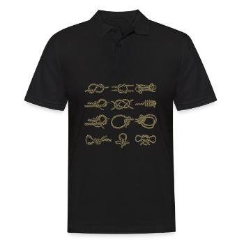 Segelknoten - Palstek Schotstek Narrenknoten - Männer Poloshirt - Schwarz - Vorne - Kai (181cm)