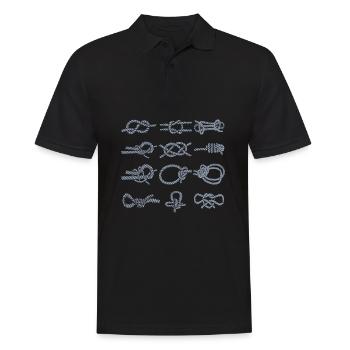 Segelknoten - Palstek Schotstek Narrenknoten - Männer Poloshirt - Schwarz - Vorne - Kai (181cm)