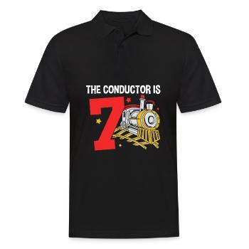 Children's Birthday Train Train Driver Locomotive - Men's Polo Shirt - black - Front - Kai (181cm)