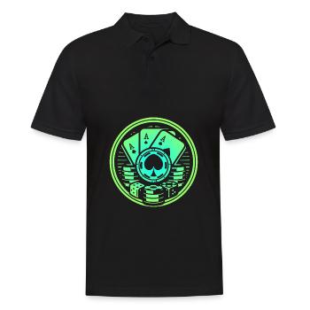 Pokern - Männer Poloshirt - Schwarz - Vorne - Kai (181cm)