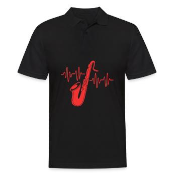 Saxophon Saxophonist - Männer Poloshirt - Schwarz - Vorne - Kai (181cm)