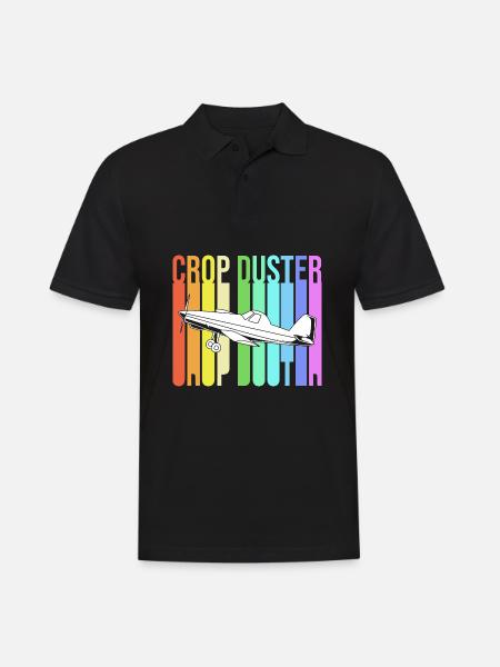 Crop Duster Airplane Pilot Gift - Men's Polo Shirt - black