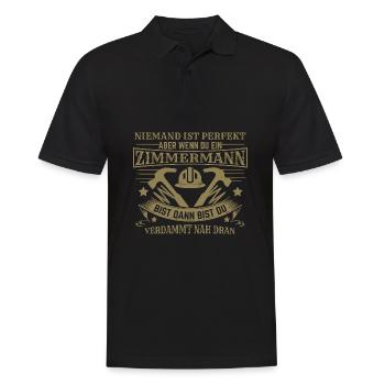 Zimmermann Spruch lustig Handwerker Bau Hammer - Männer Poloshirt - Schwarz - Vorne - Kai (181cm)