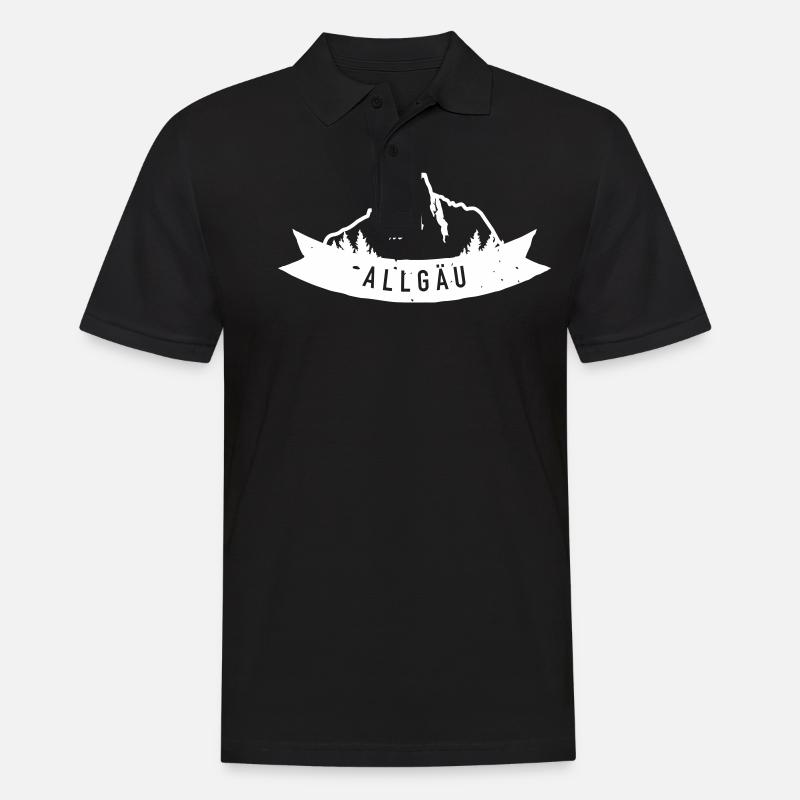 Allgäu Design mit Höfats - Männer Poloshirt - Schwarz