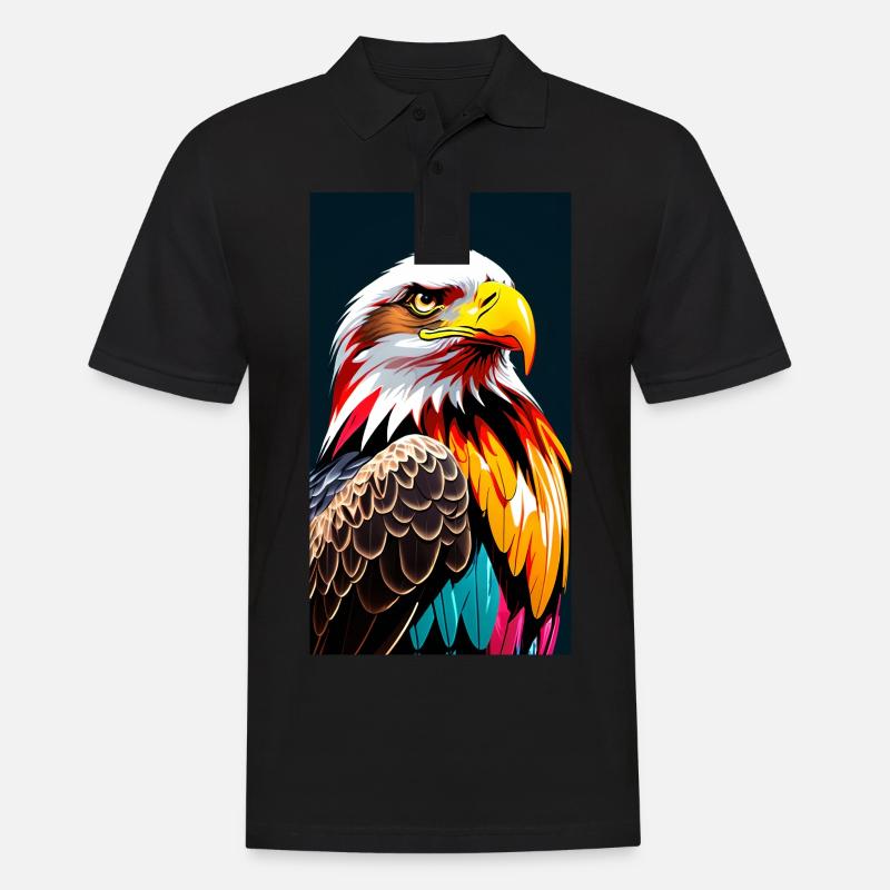 Eagle Side - Männer Poloshirt - Schwarz