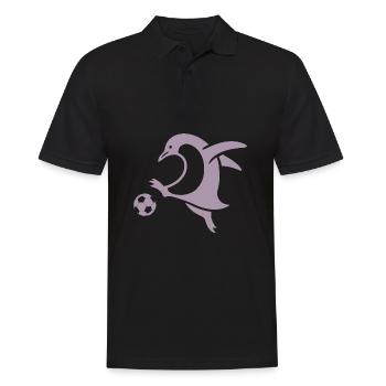Penguin Footballer Silhouette Minimalist - Men's Polo Shirt - black - Front - Kai (181cm)