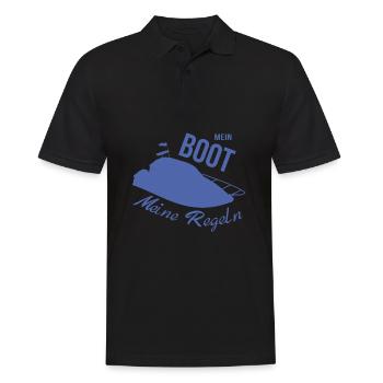 Mein Boot meine Regeln Motorboot - Männer Poloshirt - Schwarz - Vorne - Kai (181cm)