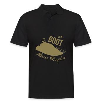 Mon bateau Mes règles Bateau à moteur - Polo Homme - noir - Devant - Kai (181cm)