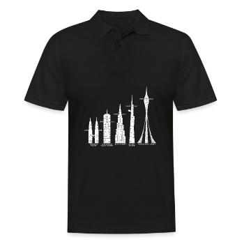 Tallest Skyscrapers Clouds Buildings Mega Towers - Men's Polo Shirt - black - Front - Kai (181cm)
