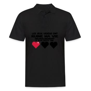 il m'en reste une(vie) - Polo Homme - noir - Devant - Kai (181cm)