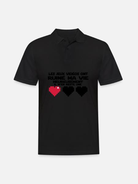il m'en reste une(vie) - Polo Homme - noir